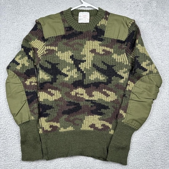 Vintage Brigade Quartermasters Sweater Mens Large Army Camo Wool Pullover - Picture 2 of 11